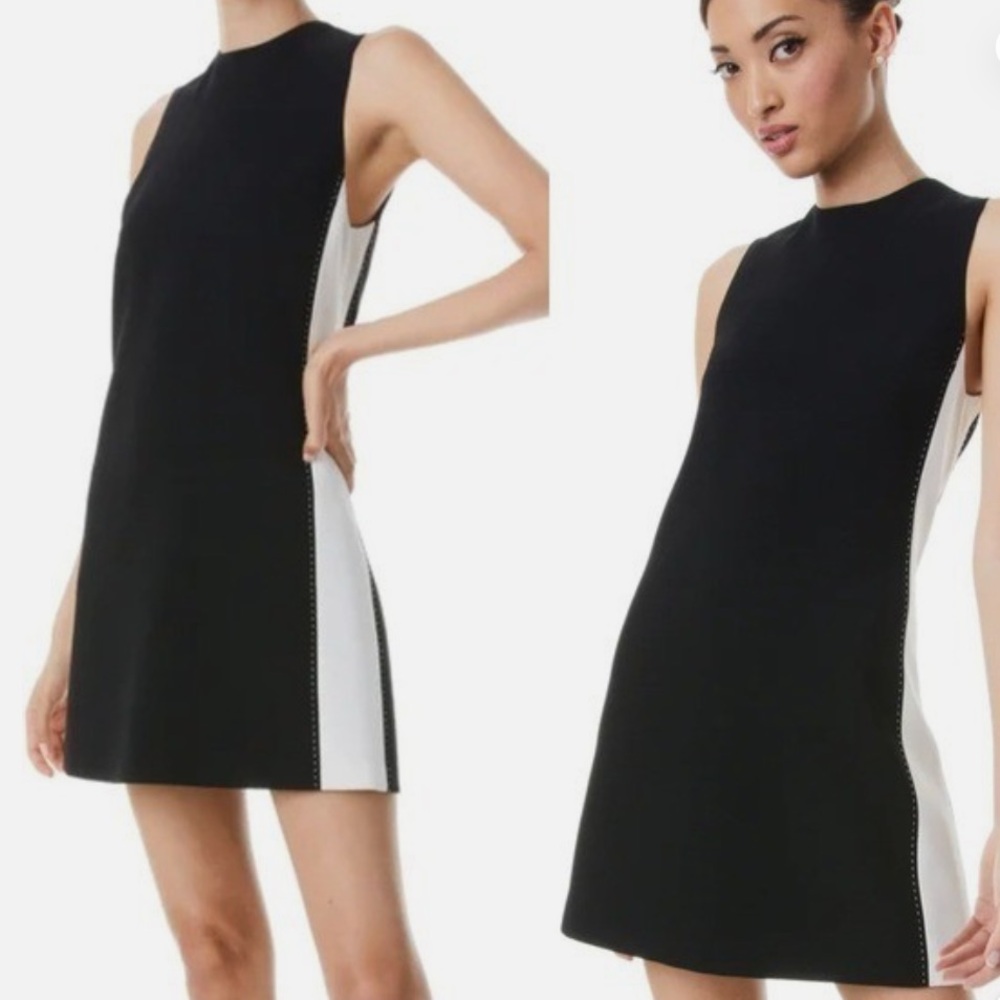 Alice + Olivia Black and White Mini Dress